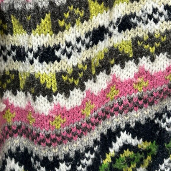 St John’s Bay Vtg Gray & Multi Pattern Grandpa Cardigan Button Sweater-Womens XL - Picture 4 of 9